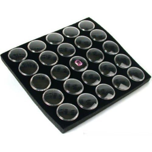 25 Black Foam Gem Jars Gemstone Storage Display Tray Insert by FindingKing