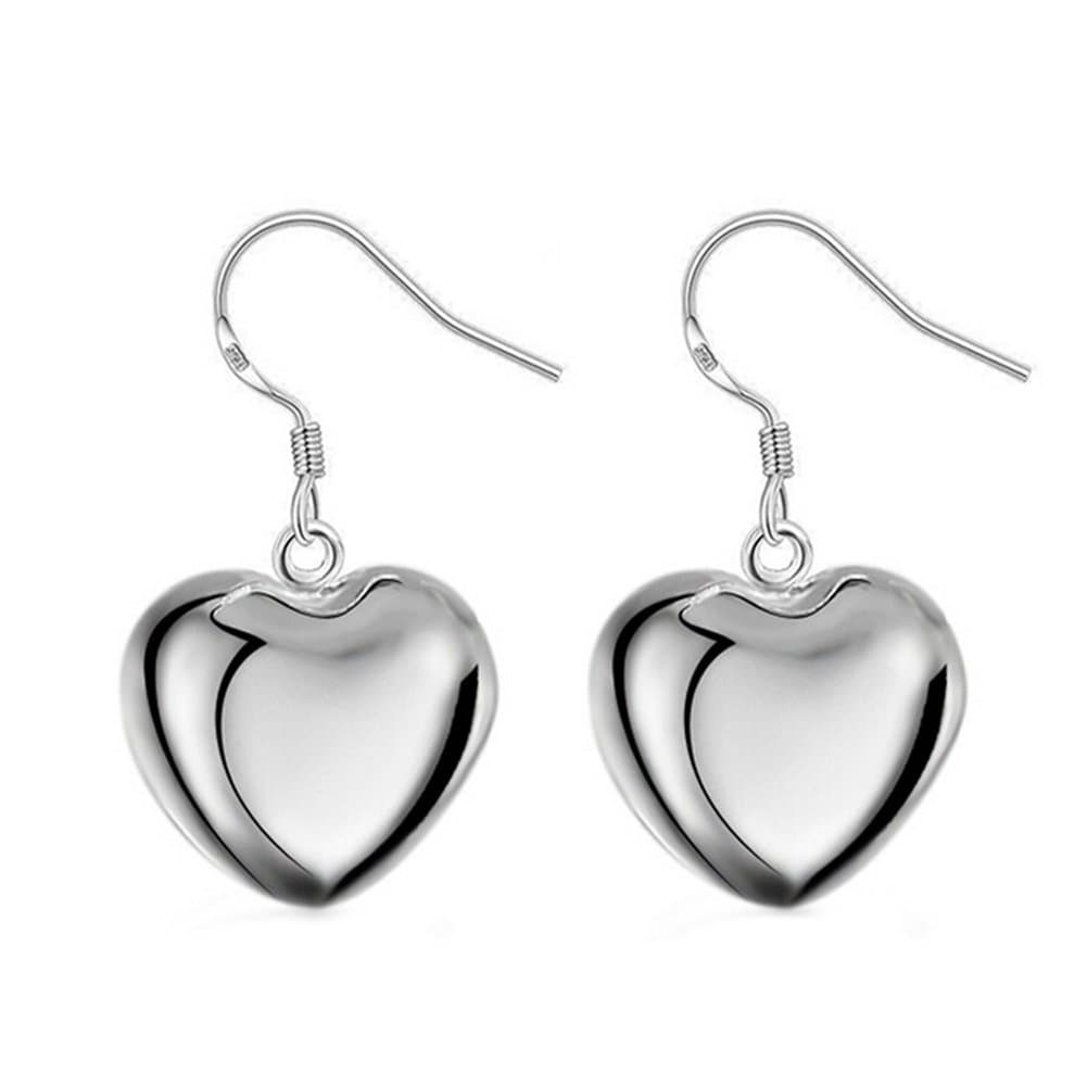 Lanaso Heart Earrings Drop Dangle Earrings Silver Earring drops Hook Drop Jewellery Gifts Wowen