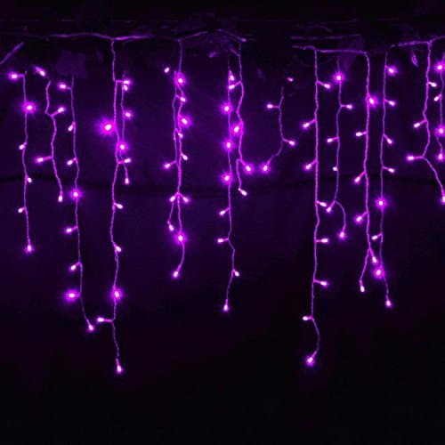 Lightspot 4M/13Ft 96 LED 8 Modes Curtain Window Decorative Room Patio Parties Rope String Wave Light (4M 96LED, Purple)