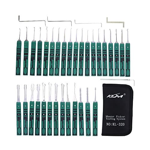 Lockmall KLOM 32 Piece Lock Pick Set, 32 Pieces Klom Lock Pick Tools Set Lock Opener Locksmith Tool (KLOM, A)