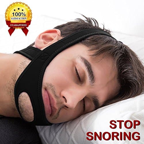 SALMAPH Stop Snoring CPAP Chin Strap and Anti Snoring Solution,Adjustable Anti-Snore Supporter Device(Black)