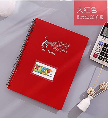 A4 Non-Reflective Piano Score Sheet Music Folder Folder 20 / 30p 20 Pages Big red