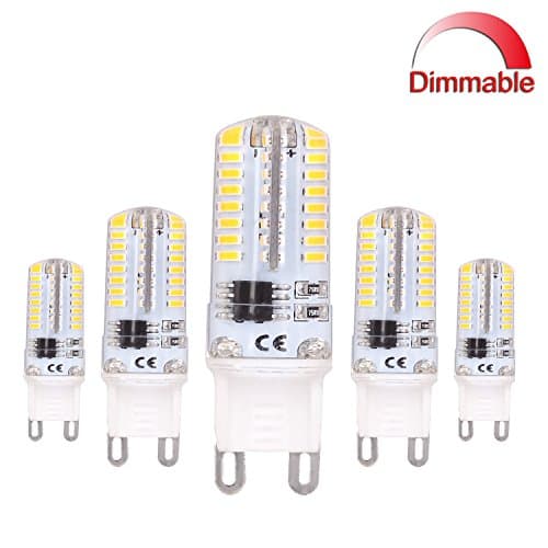 G9 Led Bulb SMD 3014 64 Dimmable Led Crystal Bulb Lamps 3 Watt AC 220V Equivalent to 40W Halogen,Supper Bright Energy Saving LED Capsule Bulbs Warm White Pack of 5