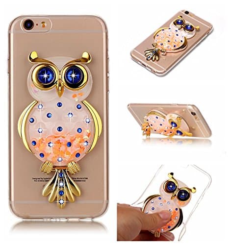 Iphone 8 Plus Case,XIHUA Colourful Glitter Liquid Floating Luxury Bling Sparkle Quicksand Transparent Silicone TPU Case Cover for iPhone 8 Plus - Owl Gold