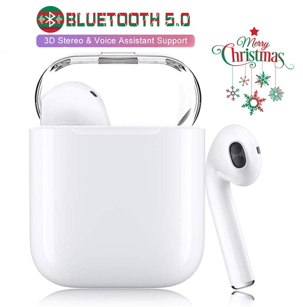 Bluetooth 5.0 Headphones Wireless Earbuds with Fast Charging Case IPX7 Waterproof 3D Stereo Earphones Noise-Canceling in-Ear Built-in Mic Headset,for iPhone/Apple/AirPods Pro/Android Sports Earphone