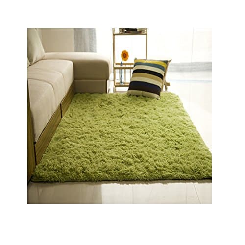 Upgrades Soft Area Rug Non-slip Mat 3 cm Thick Shower Rugs Shaggy Rug Floor Carpet for Home Decoration-63X160cm(24x63 inch) (Grass-green)
