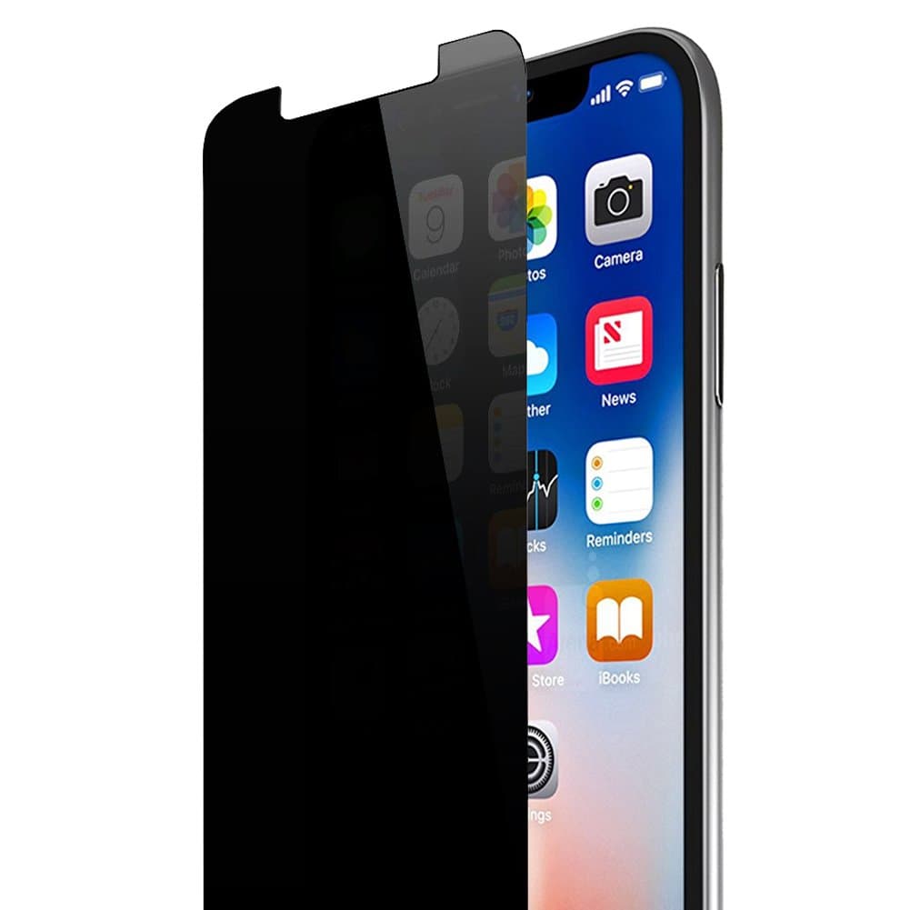 Ankoon Privacy Screen Protector, Anti-Spy Tempered Glass Screen Protector Premium 0.3mm 9H HD Anti-Scratch Anti-Fingerprint Easy Install Compatible iPhone X & iPhone XS 5.8 inch