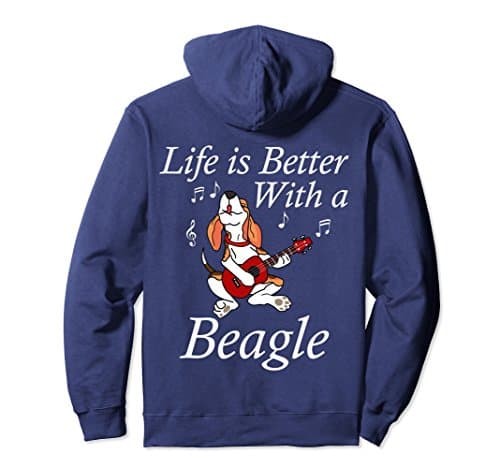 Unisex Life Is Better With A Dog Beagle Pullover Hoodia T-Shirt 2XL Navy