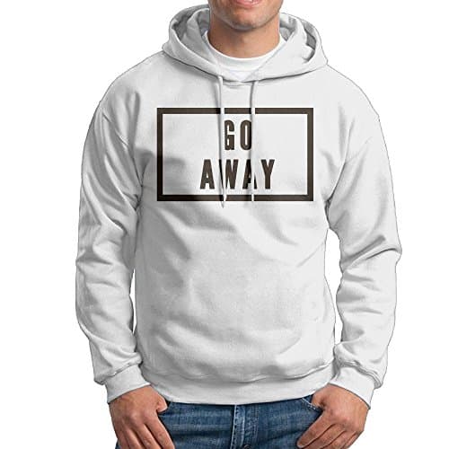 Men's Pullover Hooded Sweatshirt Go Away Words Design Printed Design