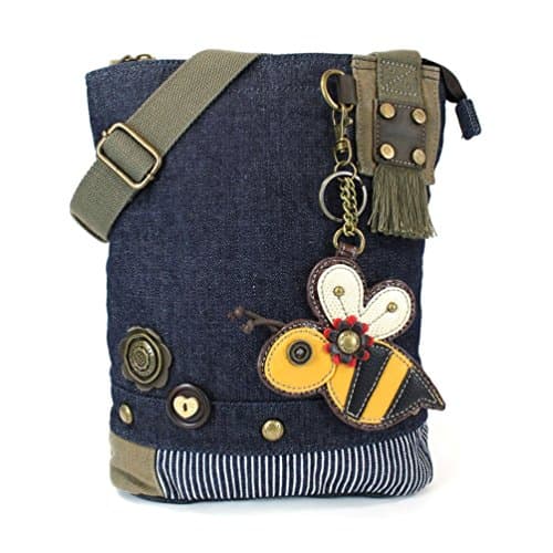 Denim Blue Patch Cross-body Messenger Bag (Denim -Bee)