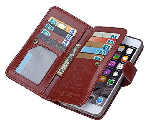Leather Flip Case Folio Wallet with Card Slots for iPhone 6/6S Plus 7 Plus