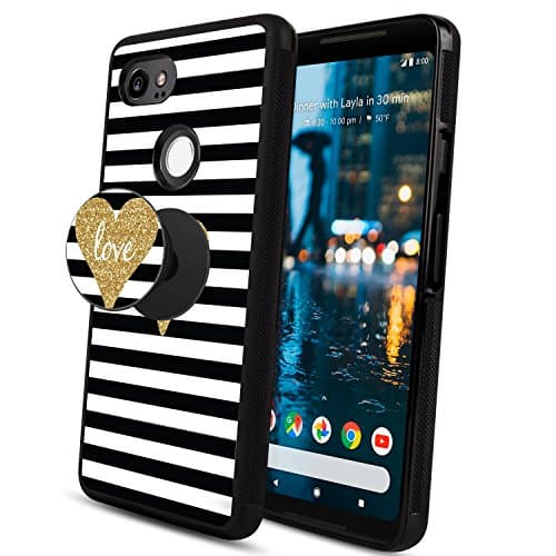 Google Pixel 2 XL Love Case, Ultra Protective TPU Bumper Case Cover, [Anti-Drop]+[Full Protection] Pixel 2 XL Case with Expanding Stand Grip for Google Pixel 2 XL - Love 01