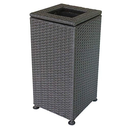 Plastic Rattan Garbage Bin, Outdoor Square Trash Can, Large Garbage Storage Box GBYGDQ (Size : 31.5×31.5×66cm)