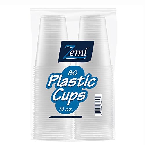 Zeml Disposable Clear Plastic Cups (9 oz. - 80 count)