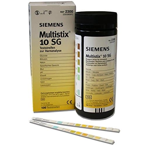 Siemens 10SG Urinalysis Reagent Strips (100 Test Strips Per Bottle)