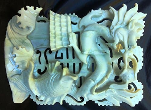 11" Jade Dragon and Fish Lx15