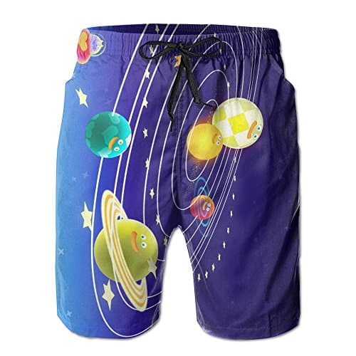Mens Cute Funny Space Board Shorts