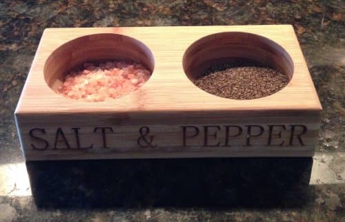 Lava Rock Bamboo Salt &amp; Pepper Set