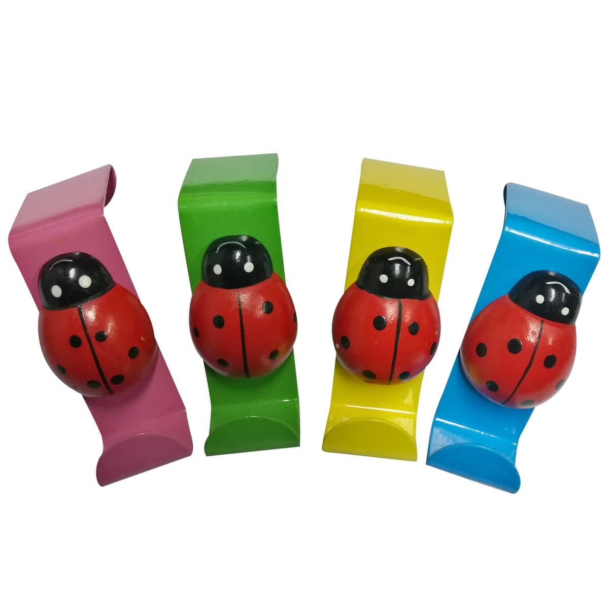 Condello Casa Over The Door Cubical Wall Panel Utility Rack Hanger Hook Metal Partition Storage Organizer Memo Holder Set for Coat Clothes,Towel,Wreath,Key,Garage,Kitchen,Bathroom,Kids Room (Ladybug)