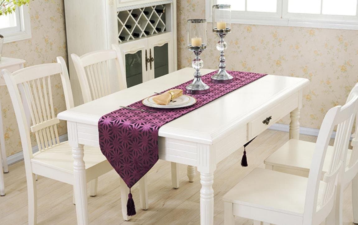 ADDMAT® Table Runner wholesale Floor empty Flower suede tablecloth Simple European style sample room nylon dining table piano Sideboards TV cabinet Bucket cabinet , B , 30*220CM