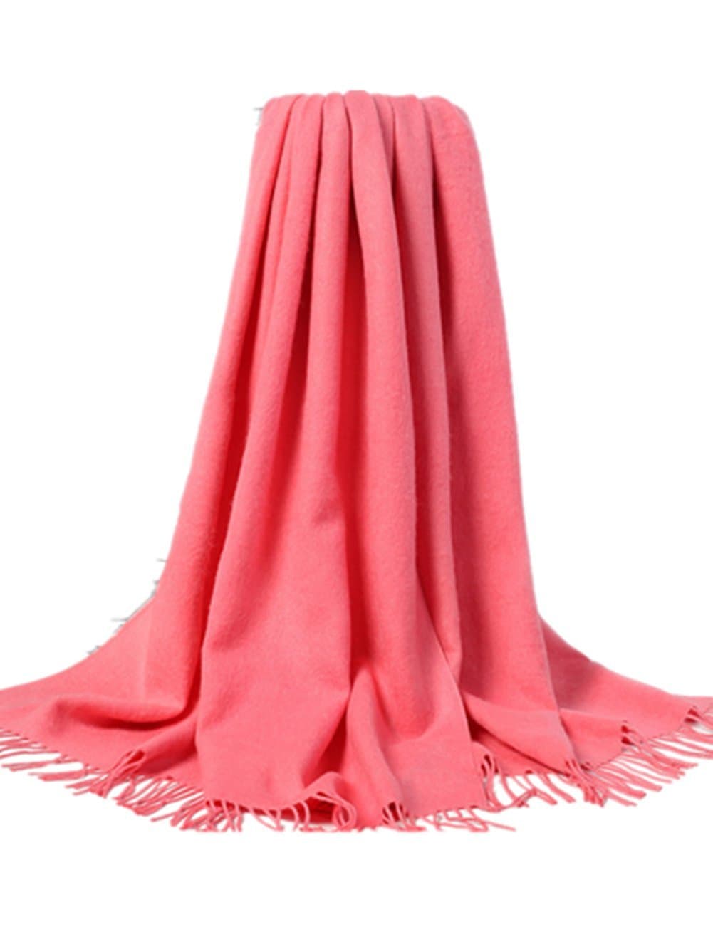 Extra Large 70.9"x26" Soft Cashmere and Wool Shawl Wrap for Women (Peach)