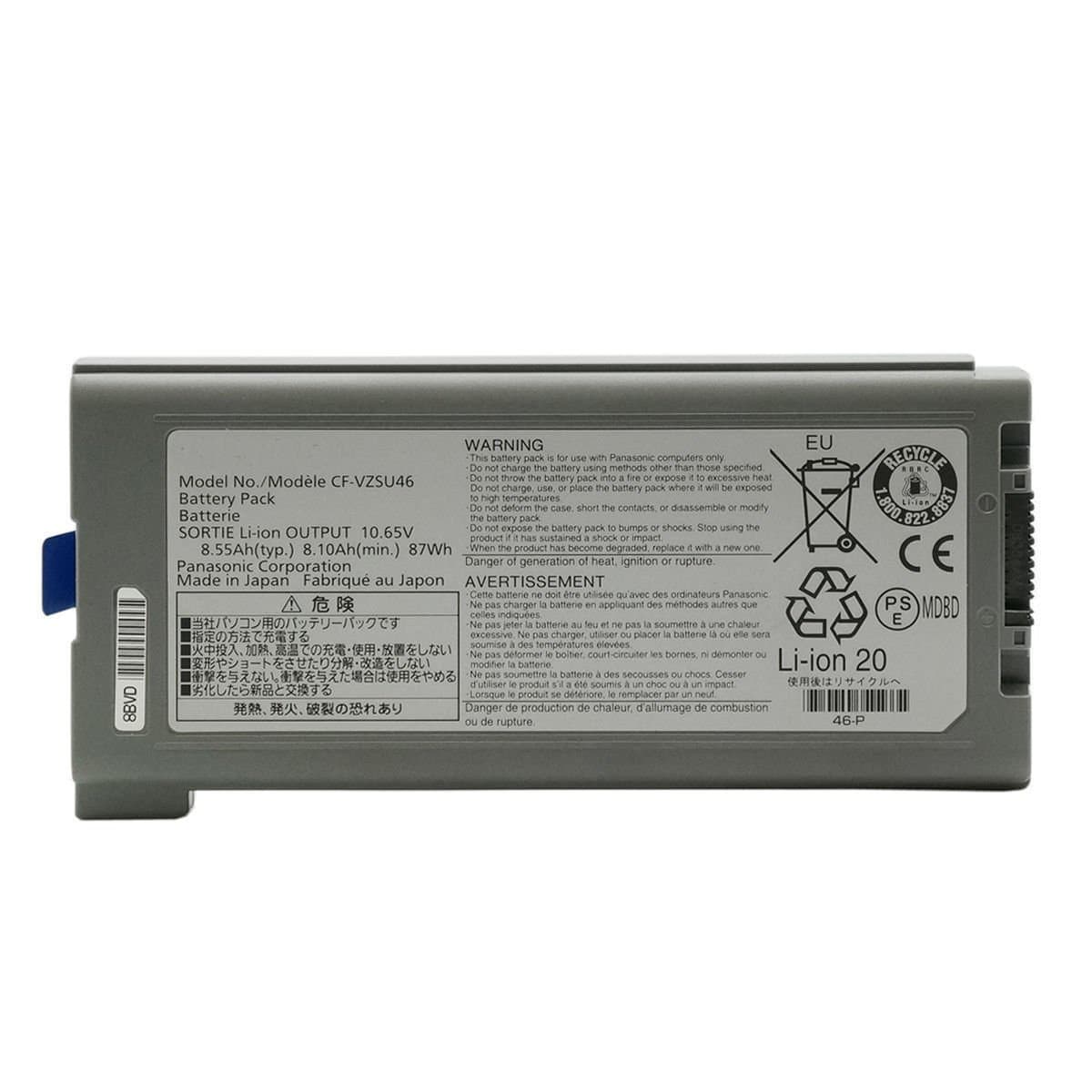 HSX New Replacment 10.65V 8.55AH Battery Pack CF-VZSU46 For Panasonic Toughbook Cf-30 Cf-31 Cf-53 Cf-vzsu46au Cf-vzsu46s Cf-vzsu71u Cf-vzsu72u Cf-vzsu1430u
