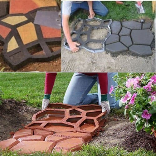 Stone Mold DIY Pathmate Paving Pavement Concrete Stepping Stone Paver Walk Maker