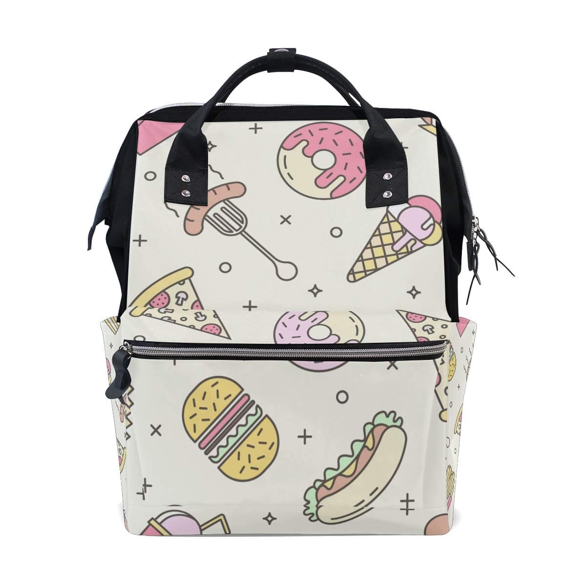 Backpack Chips Hot Dog Ice Cream Hamburger Large Capacity Bag Travel Daypack