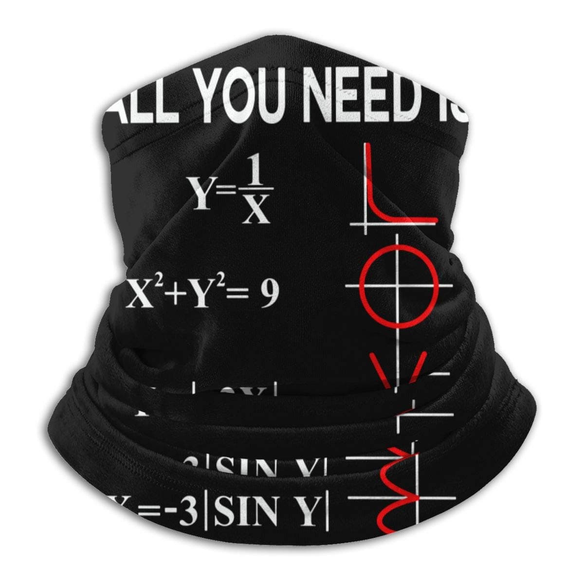 All You Need Is Love Math Face Mask Ski Mask Seamless Balaclava UV Protection Gaiter Scarf Microfiber Neck Warmer