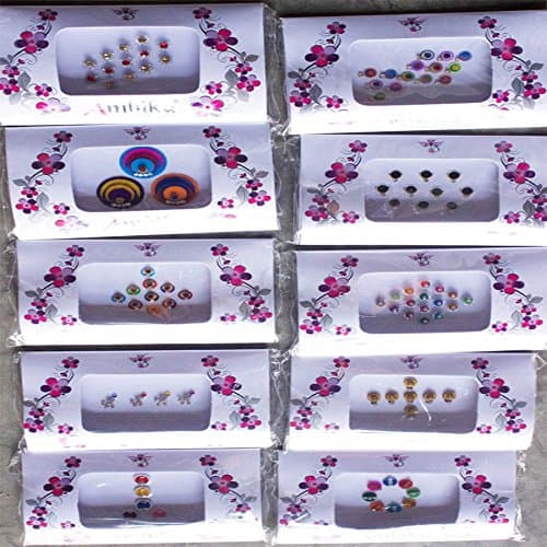 10 x TIZIL Bindi Packs with exact selected designs - Bindi Packets / Fancy / Bollywood / Bellydance Bindis