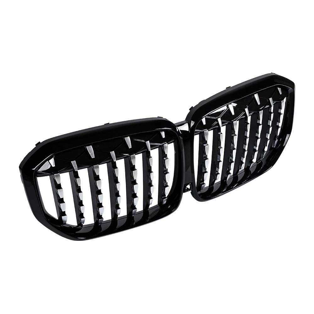 AMOPA Left and Right Front Kidney Grille Grill Compatible with 2018 2019 2020 G05 X5 BMW Models (Glossy Black Chrome Stars)