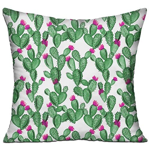 Throw Pillow Case Emerald Paddle Cactus Rose Hold Pillow Cover with Size 18In18In for Household &amp; Car