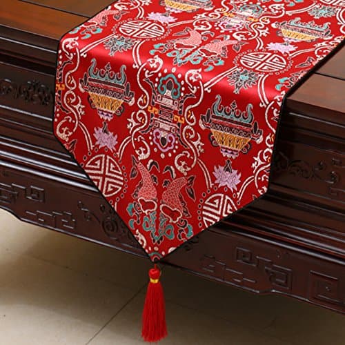 Chinese-style garden table runner/ table-cloth/ table/ flag/ flag/Mat long table/ Gabe-J 33x300cm(13x118inch)
