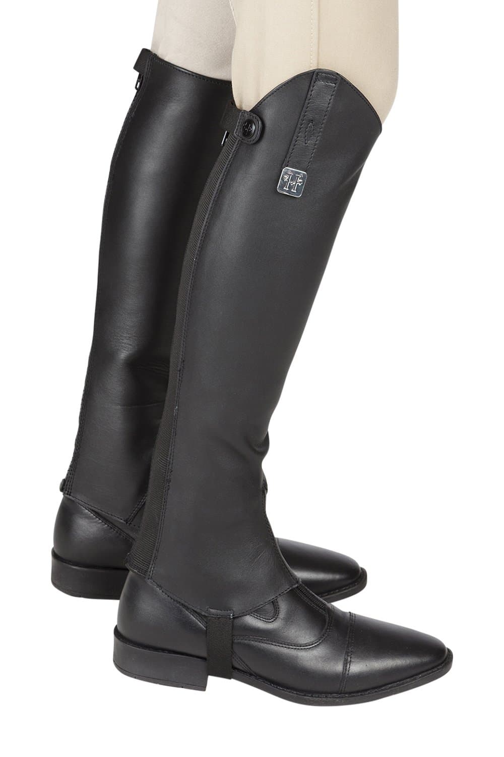 Huntley Equestrian Ultra Soft Custom Fit Along with Flexibility & Stability Premium Leather Half Chaps Maximum Grip & Durability Upper Swagger Tab & Metal Pendant