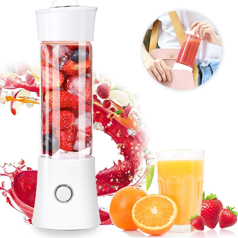 Dee Banna Smoothie Maker, Mini USB Rechargeable Juicer Blender with 6 Stainless Steel Sharp Blades,480ML Capacity 100W Personal Smoothie Maker for Home, Office, Sports, Travel and Outdoors
