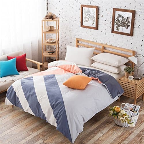 Modern Minimalist style Solid Color 100% Cotton Double layer Quilt Cover-A 160x210cm(63x83inch)