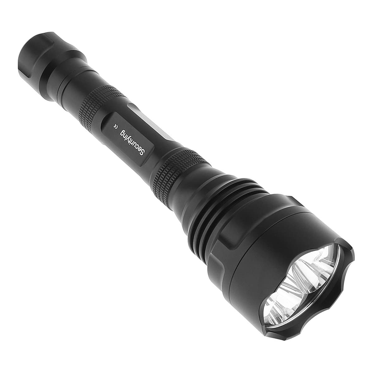 SecurityIng 1500 Lumens 5 CREE XR-E Q5 LED Flashlight, Water Resistant 10W 5 Light Modes Torch for Household/Outdoor Activities/Gift-Giving(18650 Batteries Not Included) (Black)