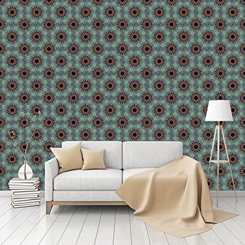 Arab Stars Patterned Peel &amp; Stick Smooth Wallpaper by CustomWallpaper.com