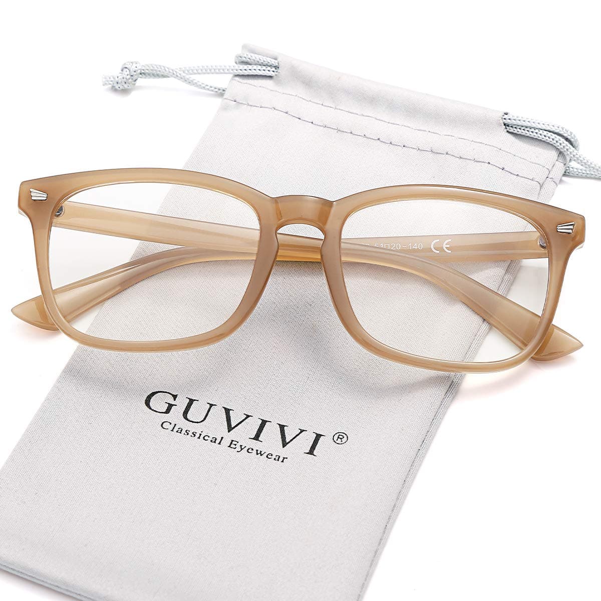 GUVIVI Blue Light Blocking Glasses Square Nerd Eyeglasses Frame Anti Blue Ray Men Women Computer Game Glasses Transparent Lens