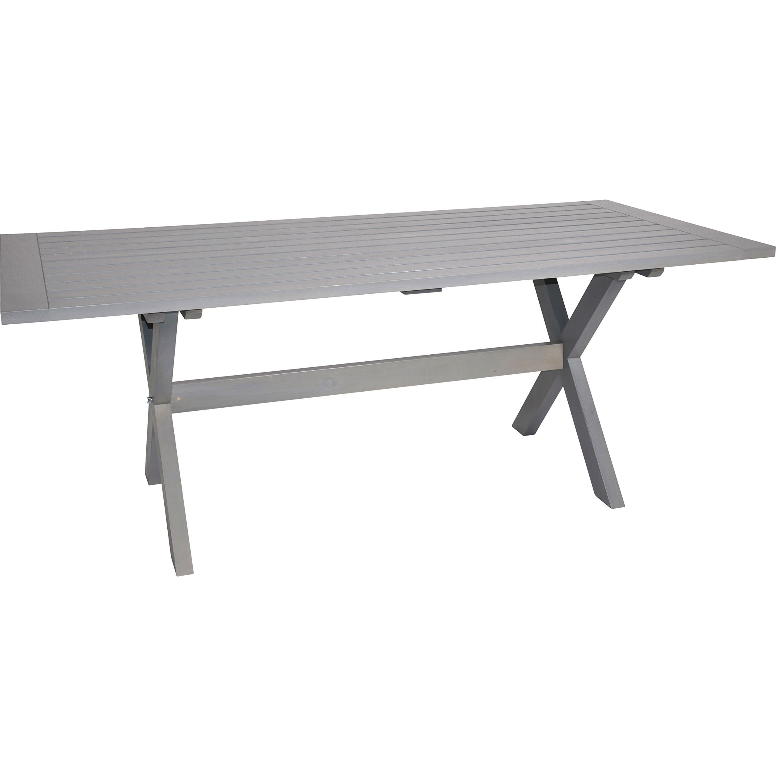 Garden Table Esstsich Coffee Table Grey Pine Stained Cross Base 200x92x76,5 cm