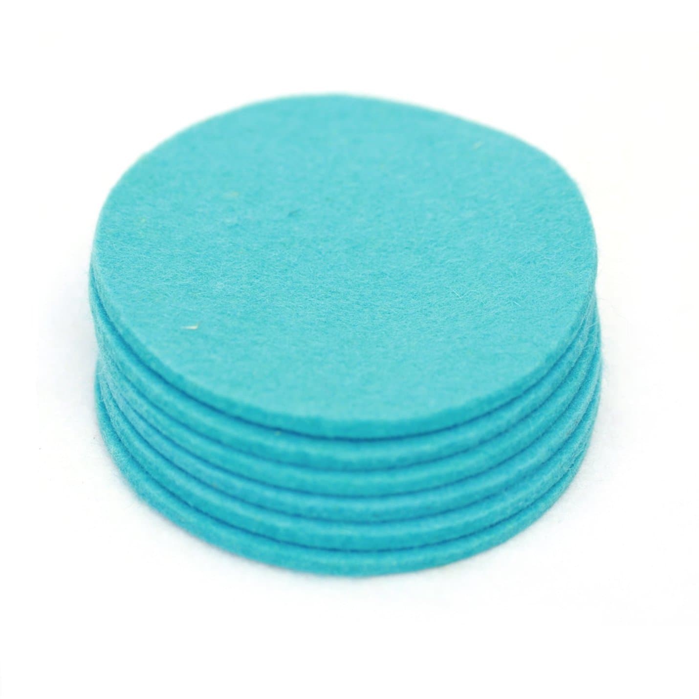 Lucky Sign Wool Felt Coasters Drink Coasters Cup mat 4 inch Round Set of 6 Glass Coasters (Sky Blue)