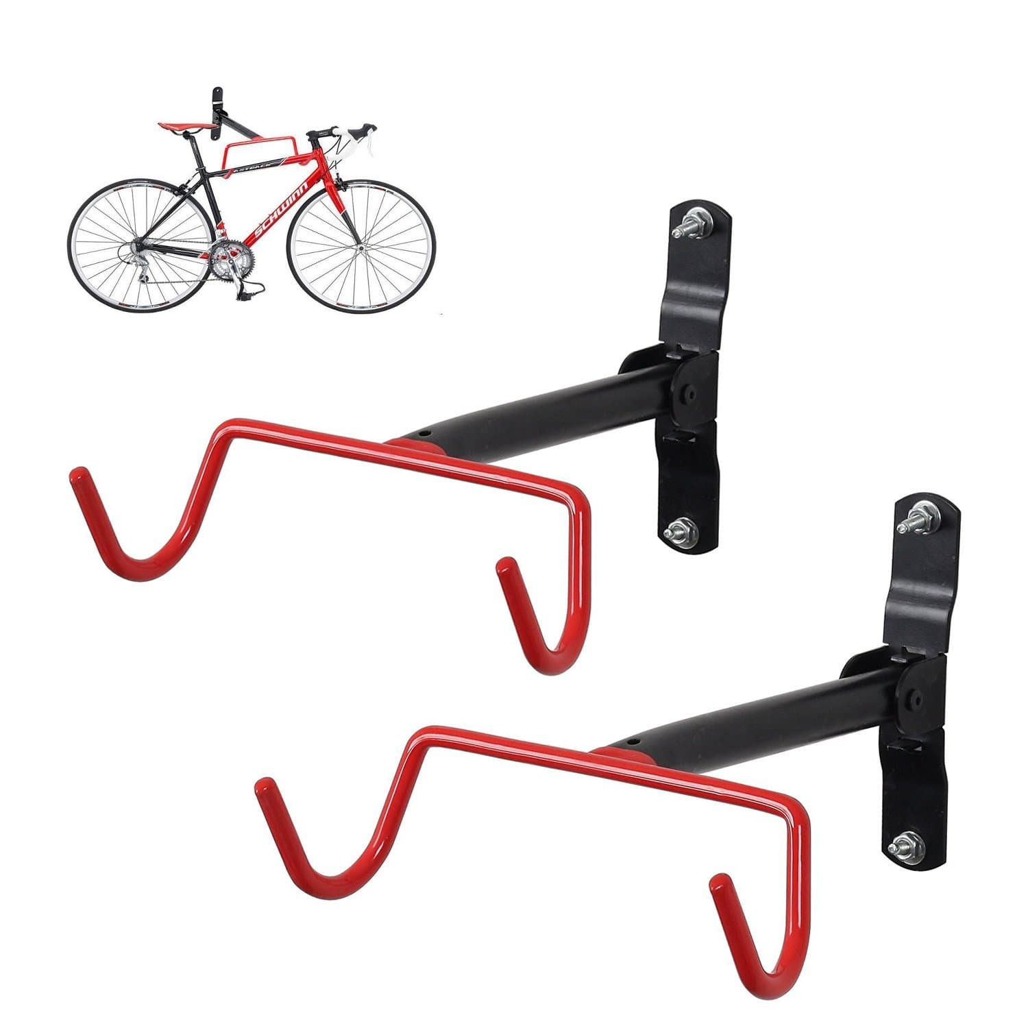FIVE FLOWER 2xBicycle Hanger Wall Mount Folding Racks (L)