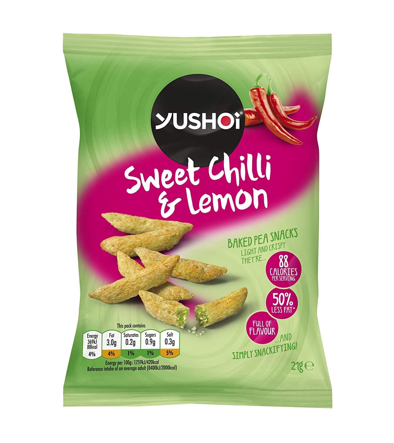 Yushoi Chilli/Lemon Snapea Rice Sticks 105 g (Pack of 8)