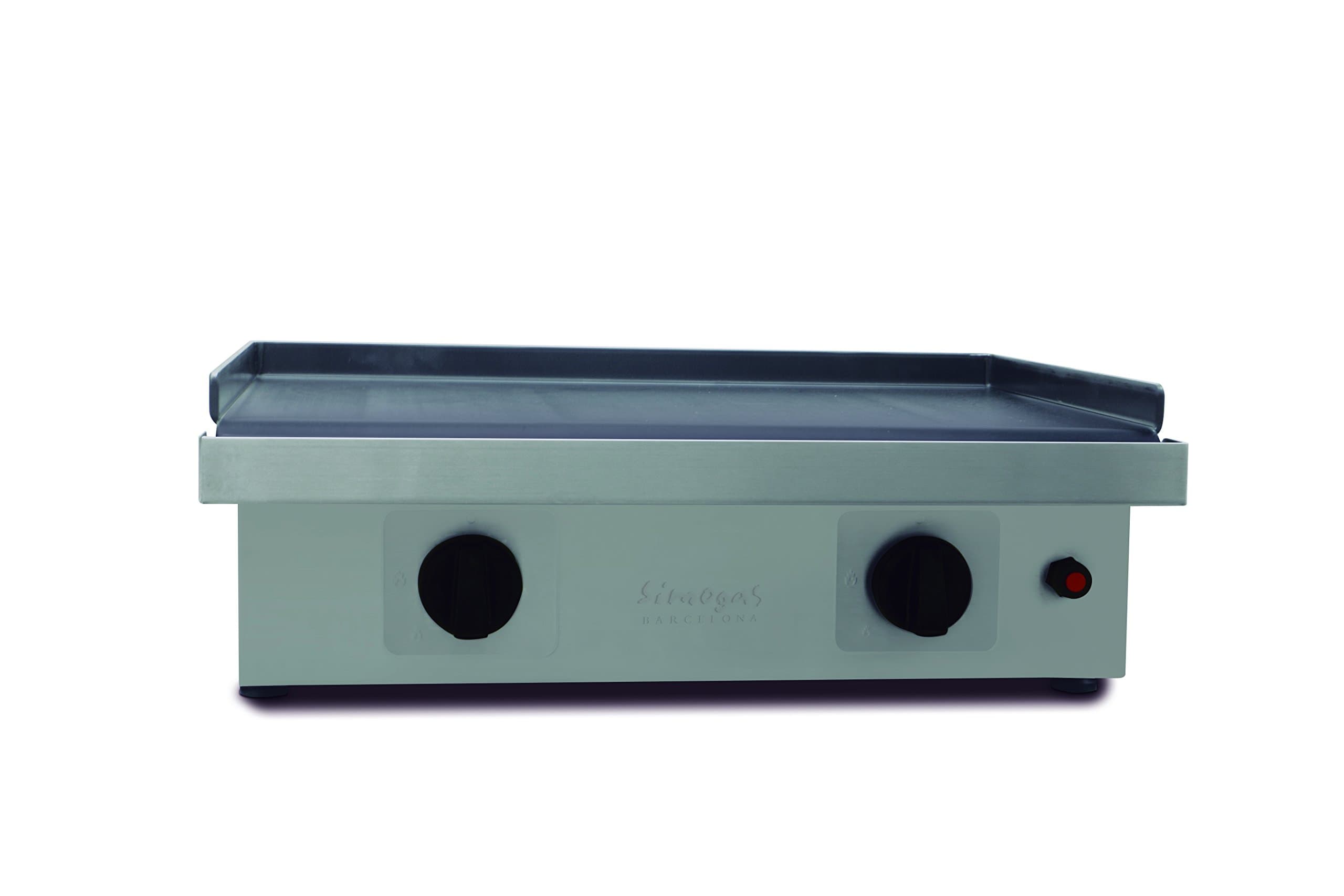 Simogas Plancha Gas Silver 60 Plate 60 cm 6-8 People, Stainless Steel