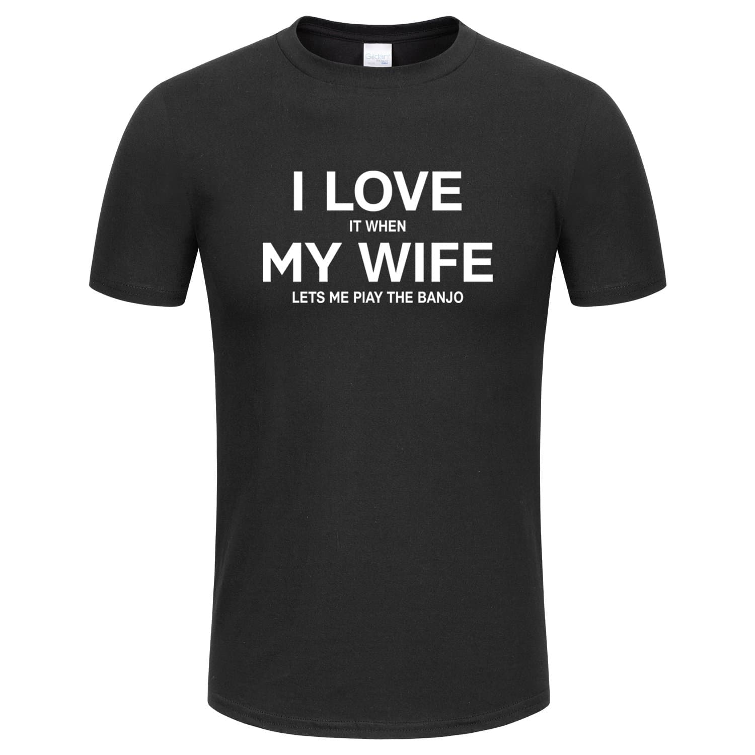 DEVILE I Love It When My Wife Lets Me Play The Banjo Mens Funny T-Shirt