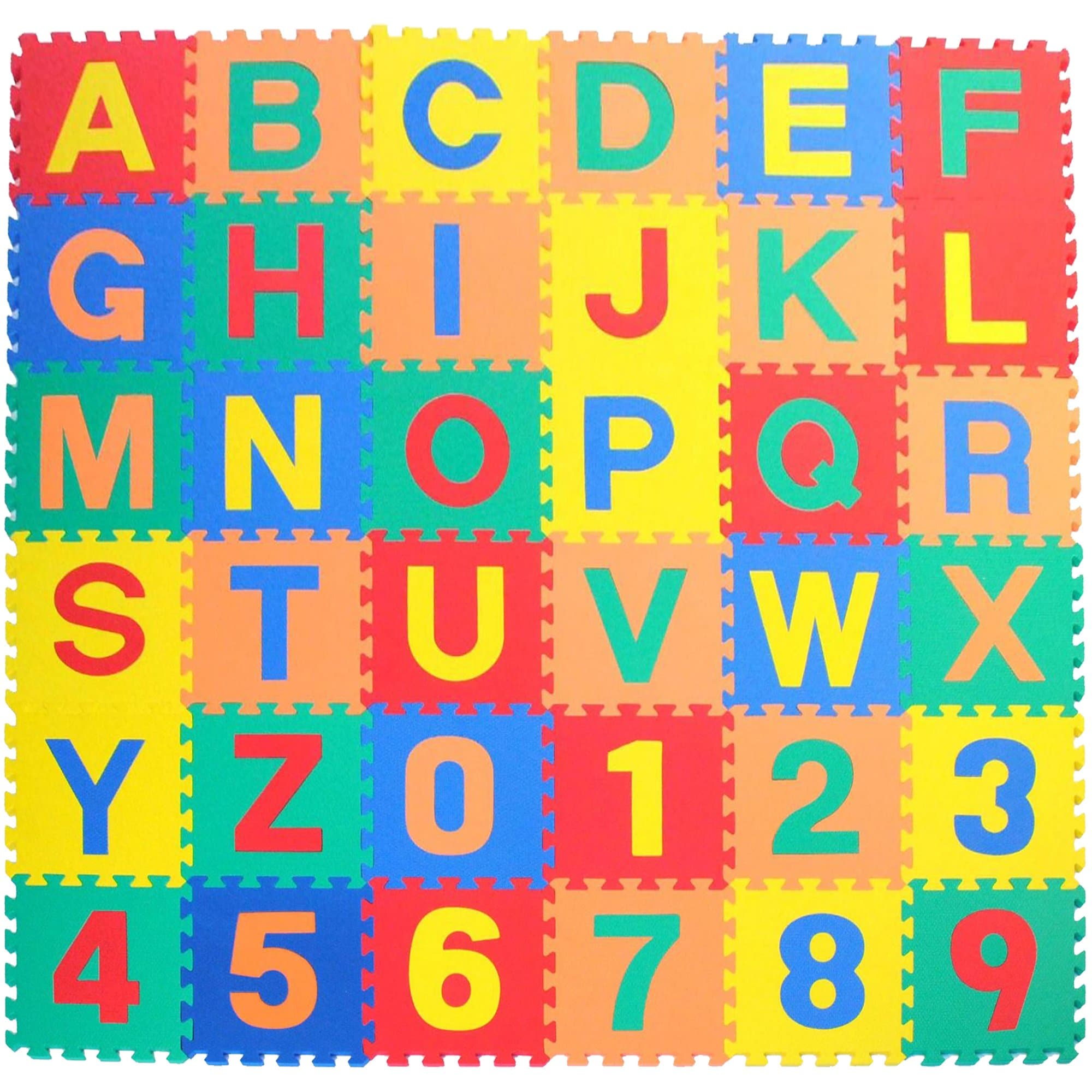 FB FunkyBuys® Deluxe Large 36 Pieces Alphanumeric Foam Mats (A-Z, 0-9) Children Mats Nursery School Fun Play
