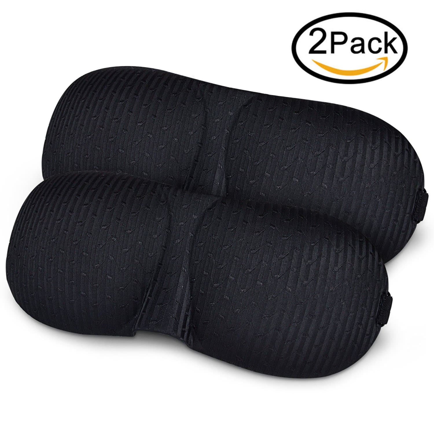 Sleep Mask 2 Pack MZOO Eyeshade for Sleeping 3D Contoured Shape Lightweight & Comfortable Good Night Eye Masks for Women, Men, Soft Blindfold for Travel, Nap, Shift Work (Black & Black)