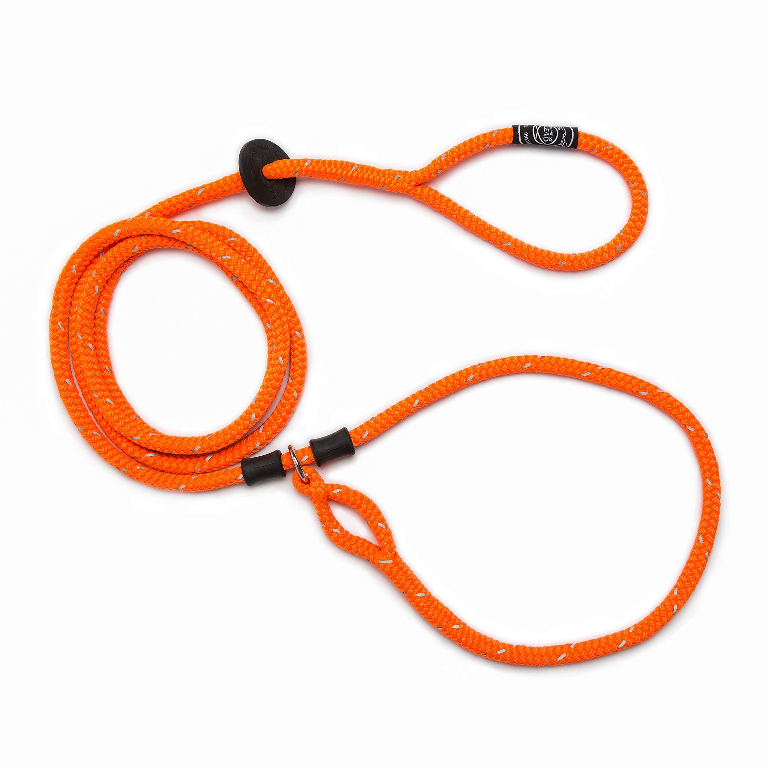 Harness Lead No Pull Dog Harness and Leash Set, Anti Pull Dog Harness for All Breeds and Sizes, One-Piece Cushioned Rope Design Safely Prevents Escaping and Pulling (Small/Medium, Orange/Reflective)