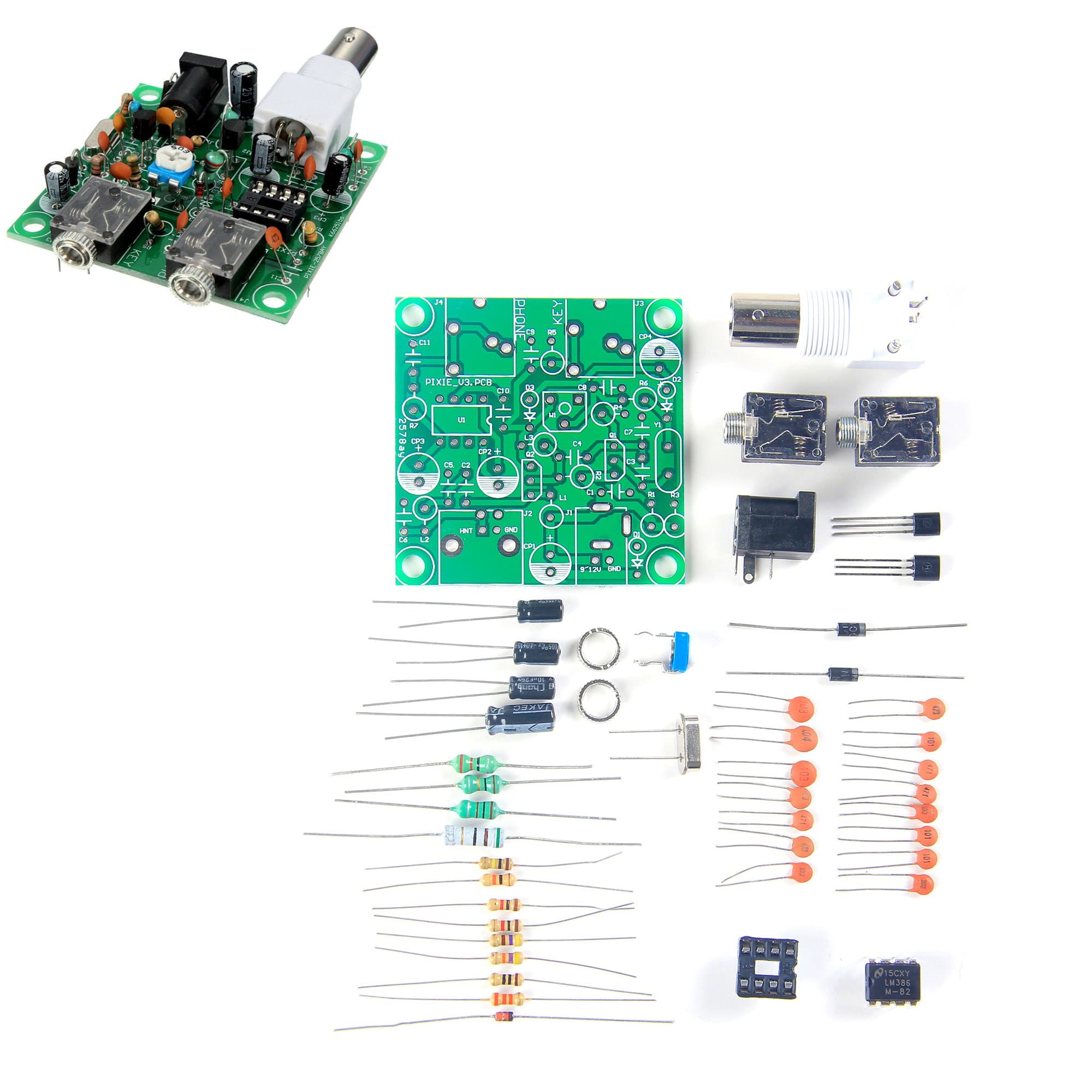 DIY RADIO 40M CW Shortwave Transmitter QRP Pixie Kit Receiver 7.023-7.026MHz