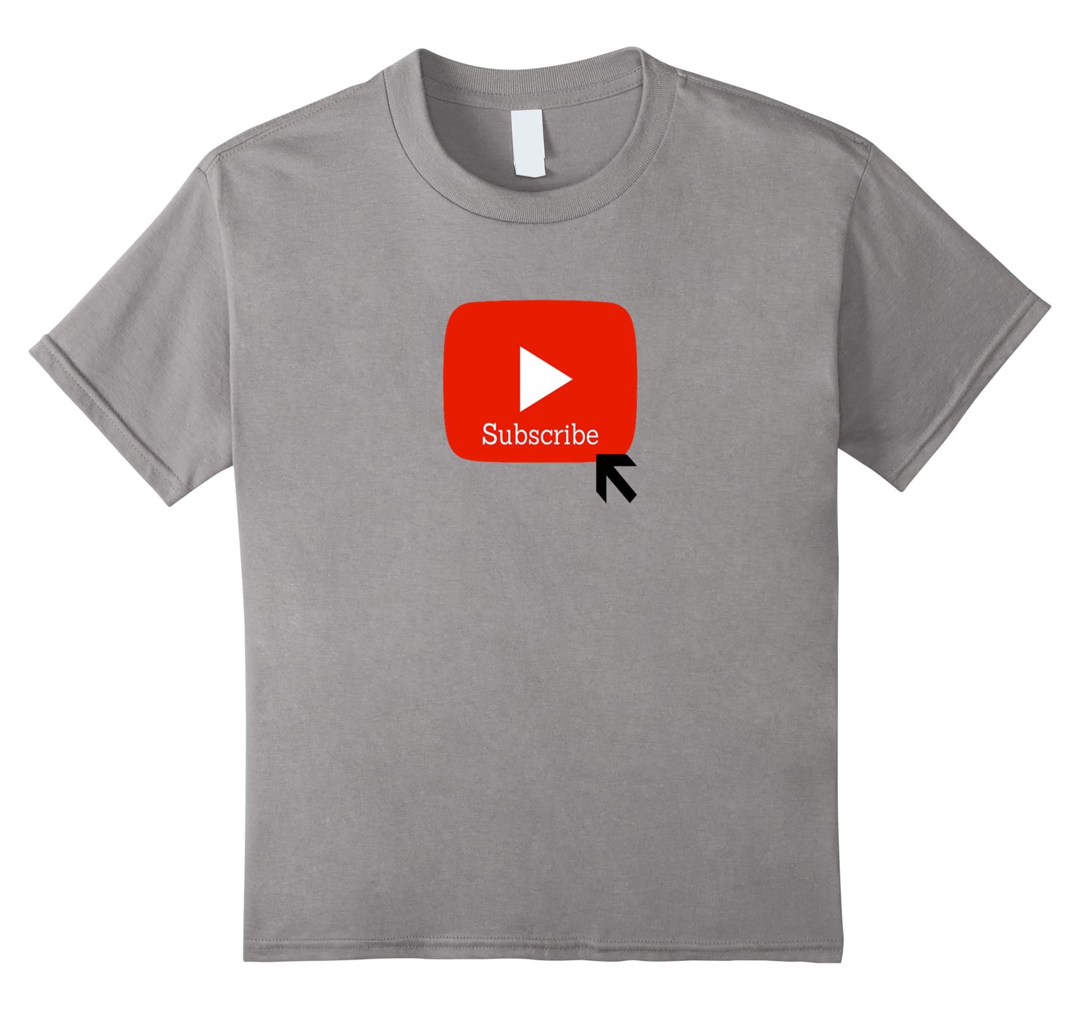 Kids Subscribe Play Button T-shirt 12 Slate